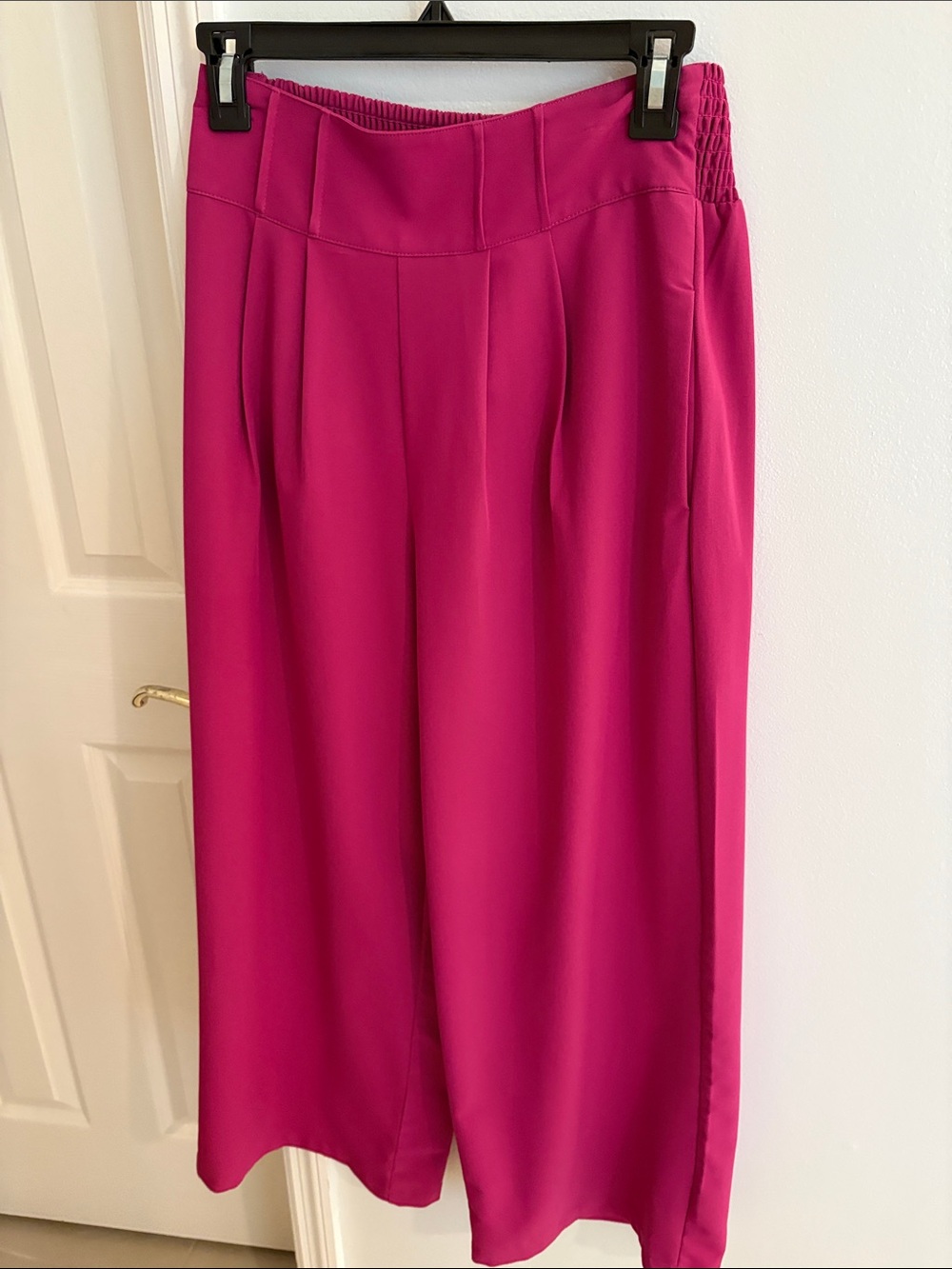 Women's High-Waist Wide Leg Pants in Fuchsia